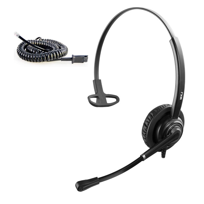 MKJ Cisco Headset for Office Phones Corded RJ9 Telephone Headset with Microphone Noise Cancelling for Cisco CP-7841 7861 7941G 7942G 7945G 7960G 7962G 7965G 7975G 8811 8845 8851 8861 8865 9951 9971 - Image 1
